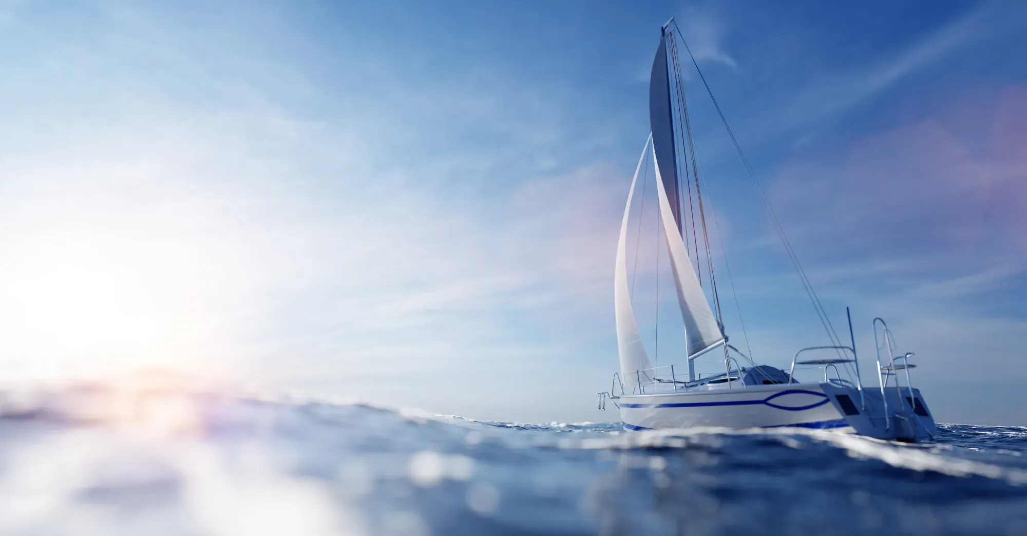 Sailing yacht on the ocean